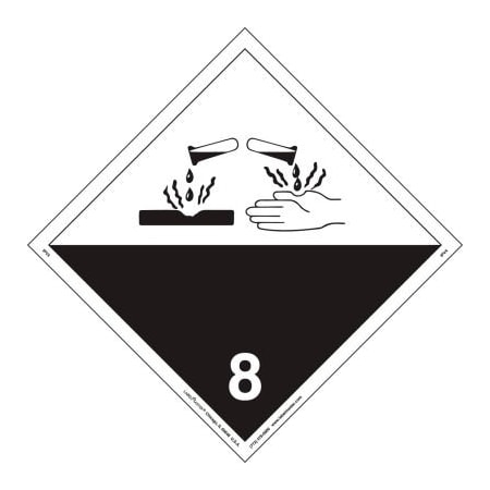 American Labelmark Co LabelMaster® IPV4 Corrosive Placard, International Wordless, Permanent Vinyl, 25/Pack IPV4